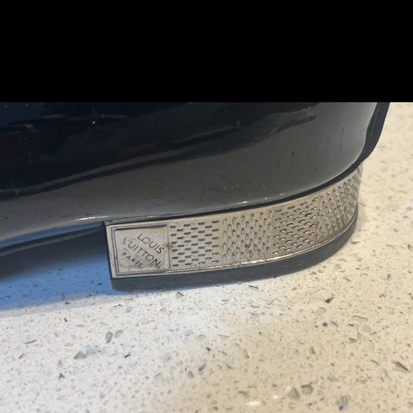 Louis Vuitton Black Patent Leather damier heel Loafers - Picture 7 of 11